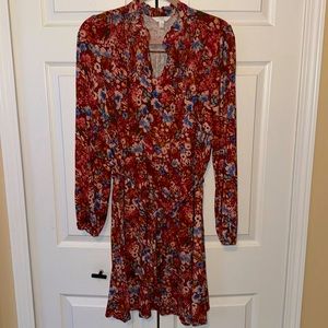 Time & Tru floral multicolor long sleeve stretch dress XL